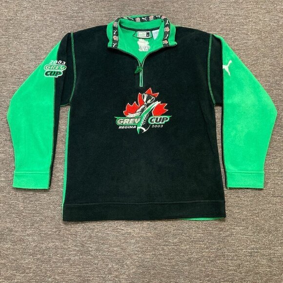 VTG Rare 2003 Puma 91st Grey Cup Football Fleece Sweater Jacket Mens Medium - Picture 1 of 9